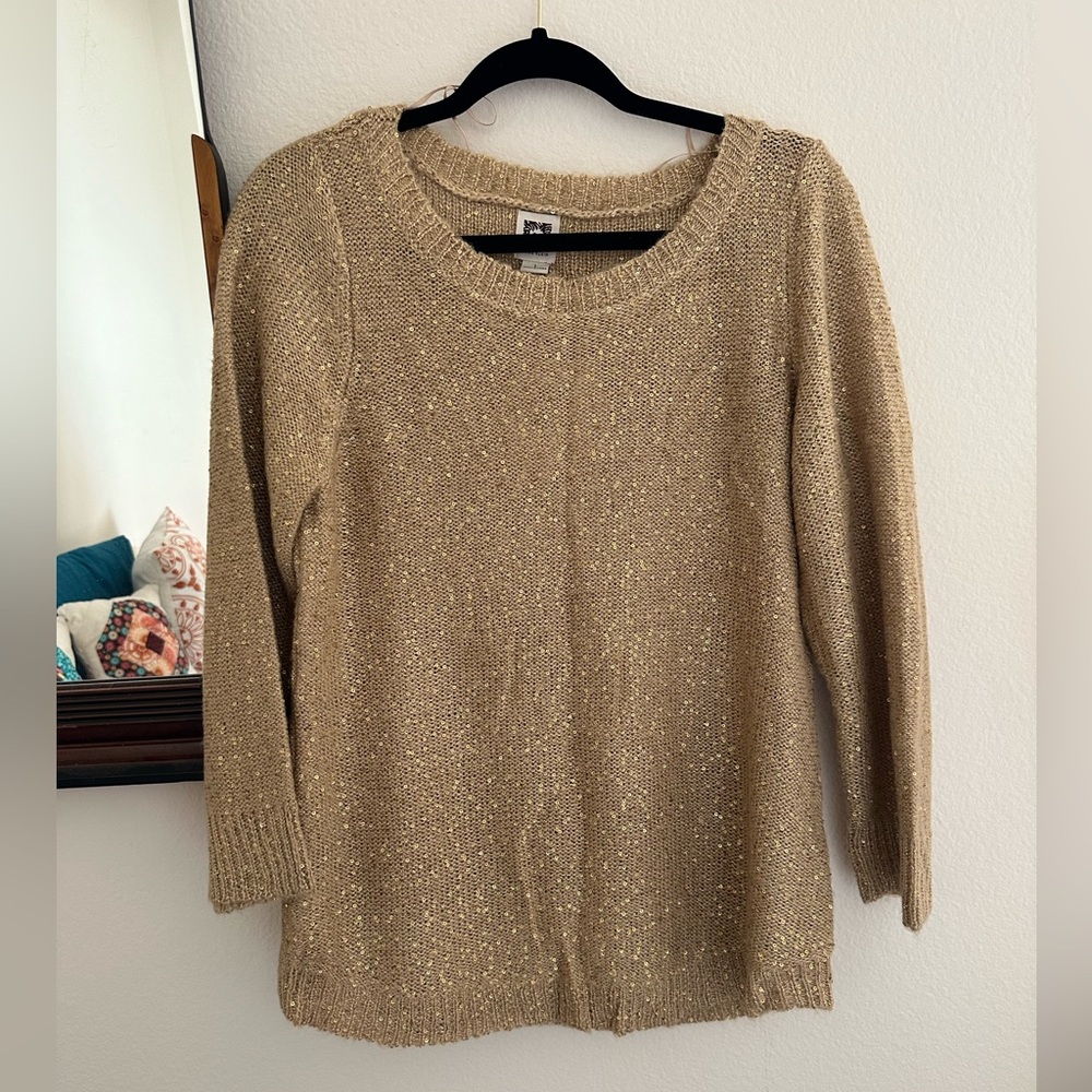 NWT Anne Klein gold knit sweater